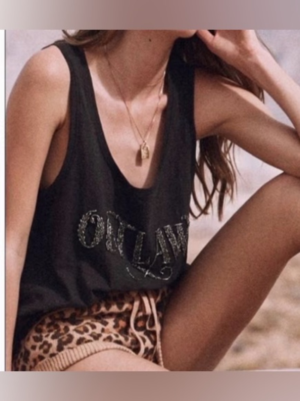 Spell designs outlaw tank top singlet tee M charcoal NWT